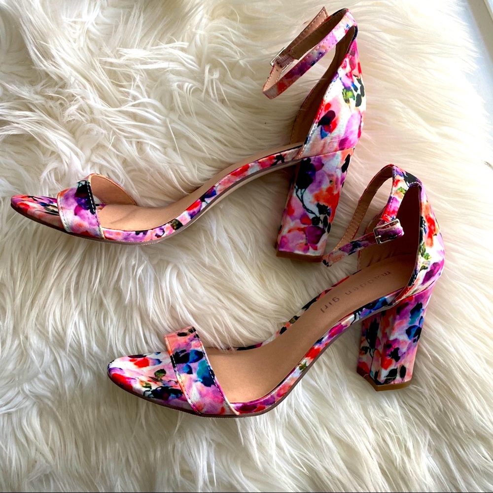 Madden Girl Beella floral two-piece strap sandals